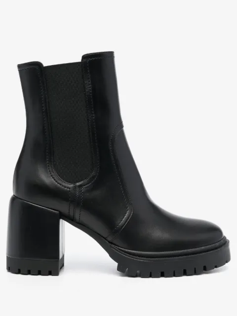 Casadei Nancy 75mm block-heel leather boots