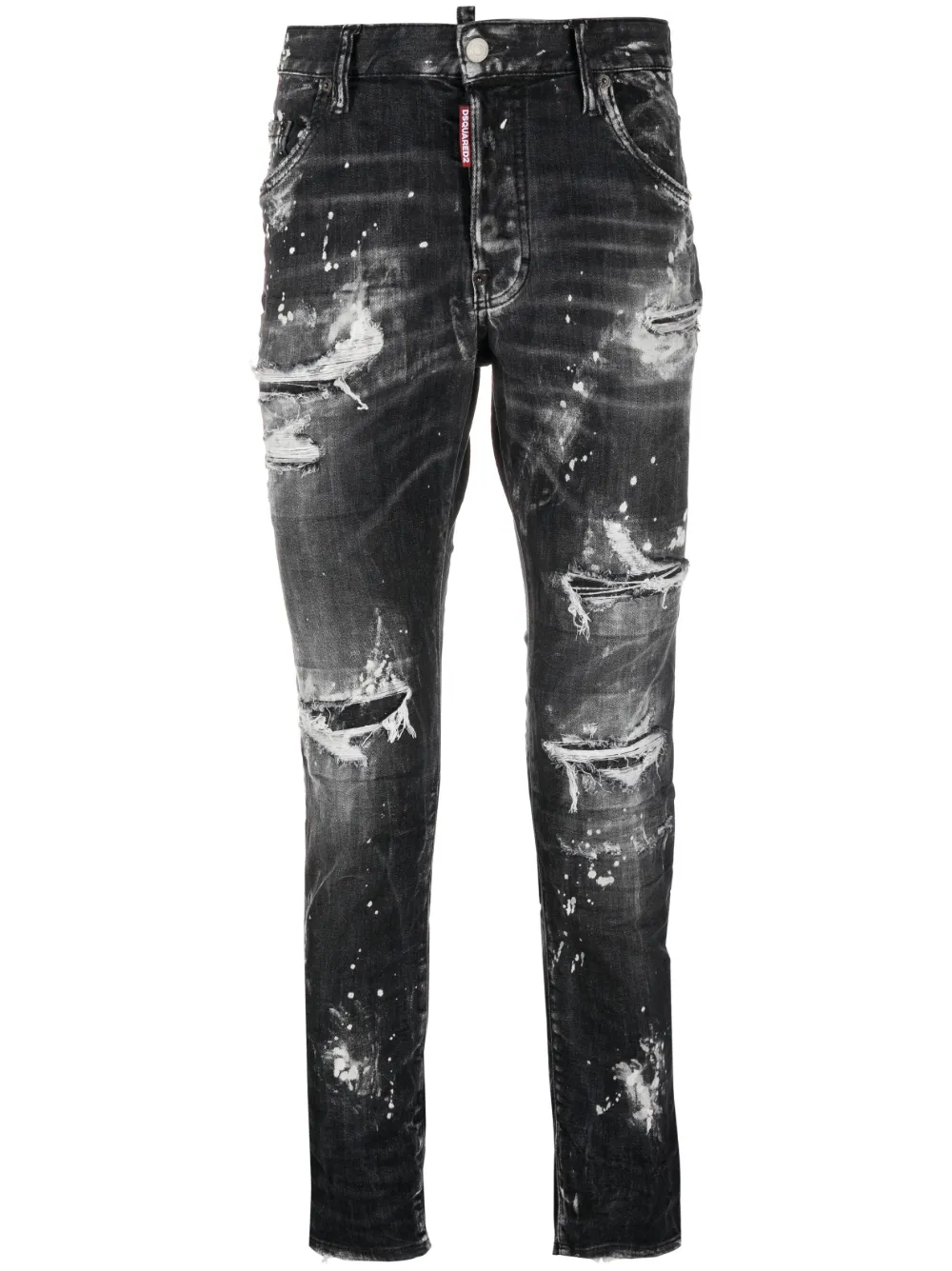 DSQUARED2 bleached finish Cotton Jeans Black FARFETCH UK