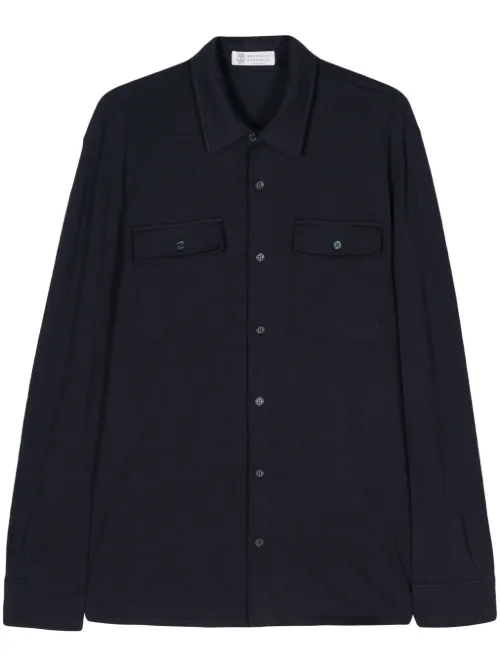 Chemise en coton à col pointu - Brunello Cucinelli - Modalova