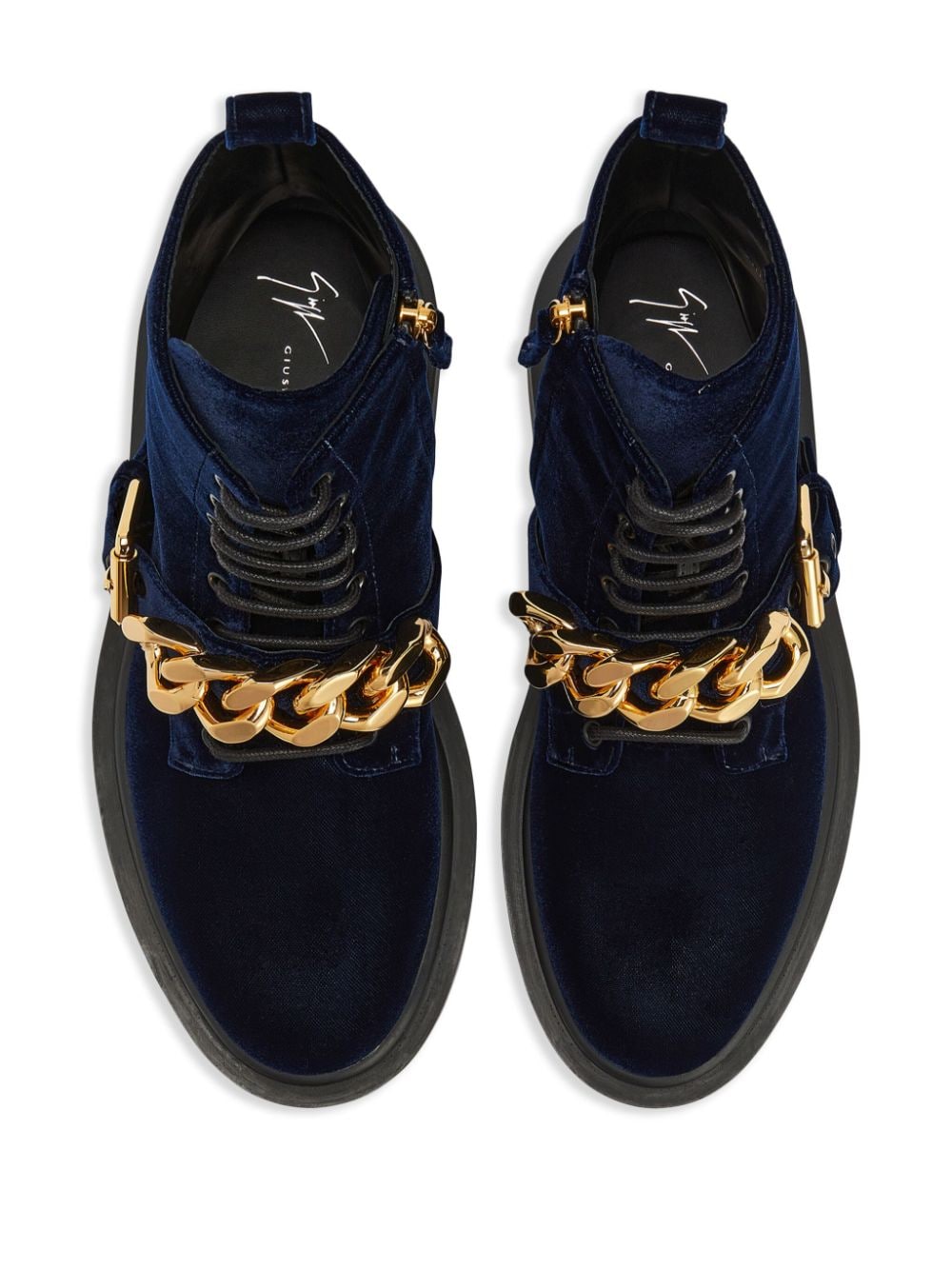 Shop Giuseppe Zanotti Adric Velvet Lace-up Sneakers In Blue