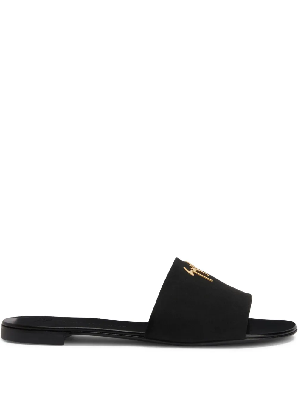 Giuseppe Zanotti logo-plaque mules Zwart