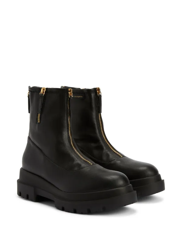 Giuseppe Zanotti レザー ジップ ブーツ Giuseppe Zanotti 40mm Avice Zipped Ankle Boots | Black | FARFETCH