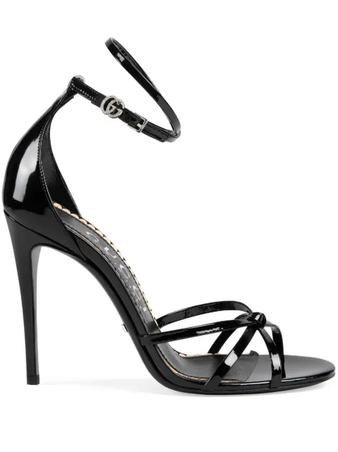 Gucci 110mm Double G patent-finish sandals