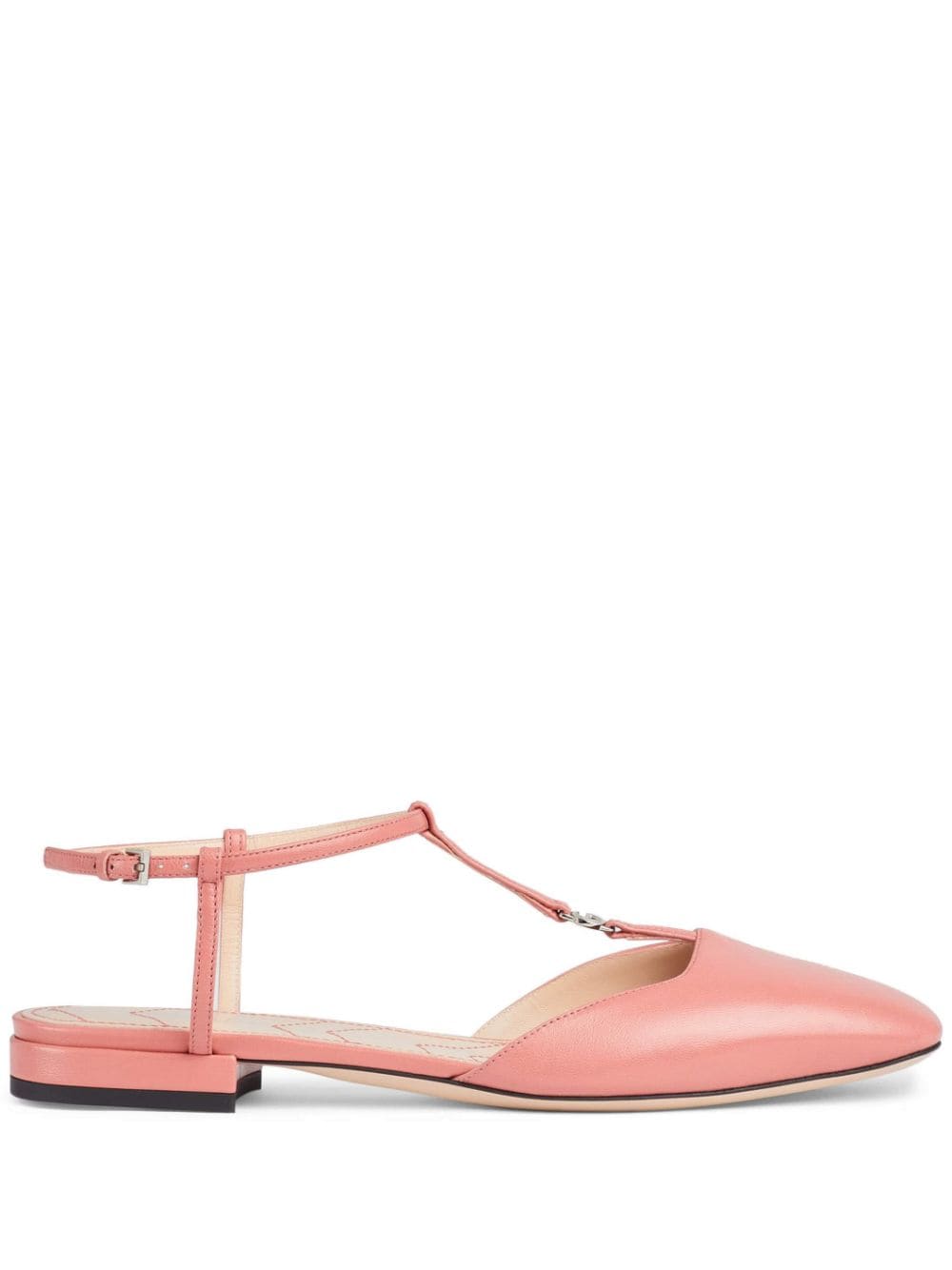 Gucci Double G Square-toe Ballerinas In Pink