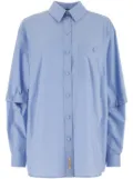 Gucci logo-patch detachable-sleeve shirt - Blue