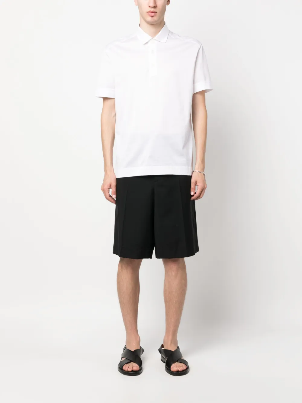 Z Zegna short-sleeve cotton polo shirt - Wit