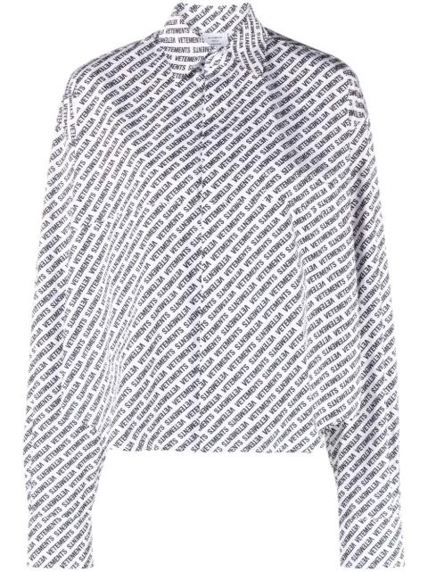 VETEMENTS logo-print cotton shirt