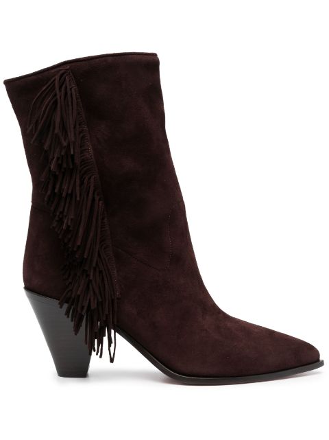 Aquazzura Marfa 70mm fringed suede boots Women