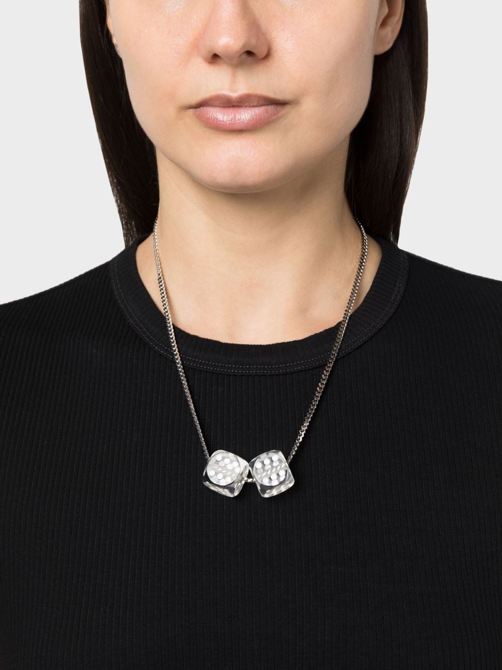 Image 2 of MM6 Maison Margiela oversize-pendant chain-link necklace