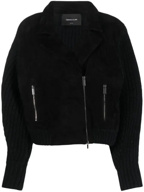 Fabiana Filippi zip-up suede jacket
