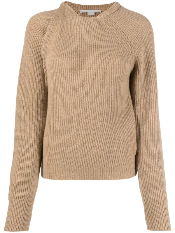 Stella McCartney knot-detail Knitted Jumper Brown FARFETCH JO