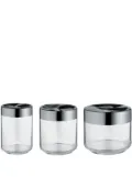 Alessi glass jars (set of three) - Silver