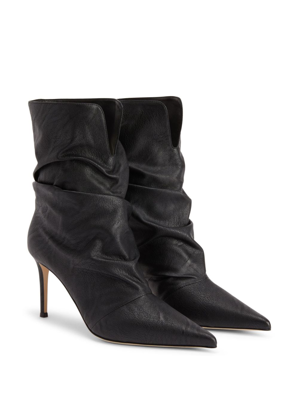 Shop Giuseppe Zanotti Yunah 85mm Leather Boots In Black