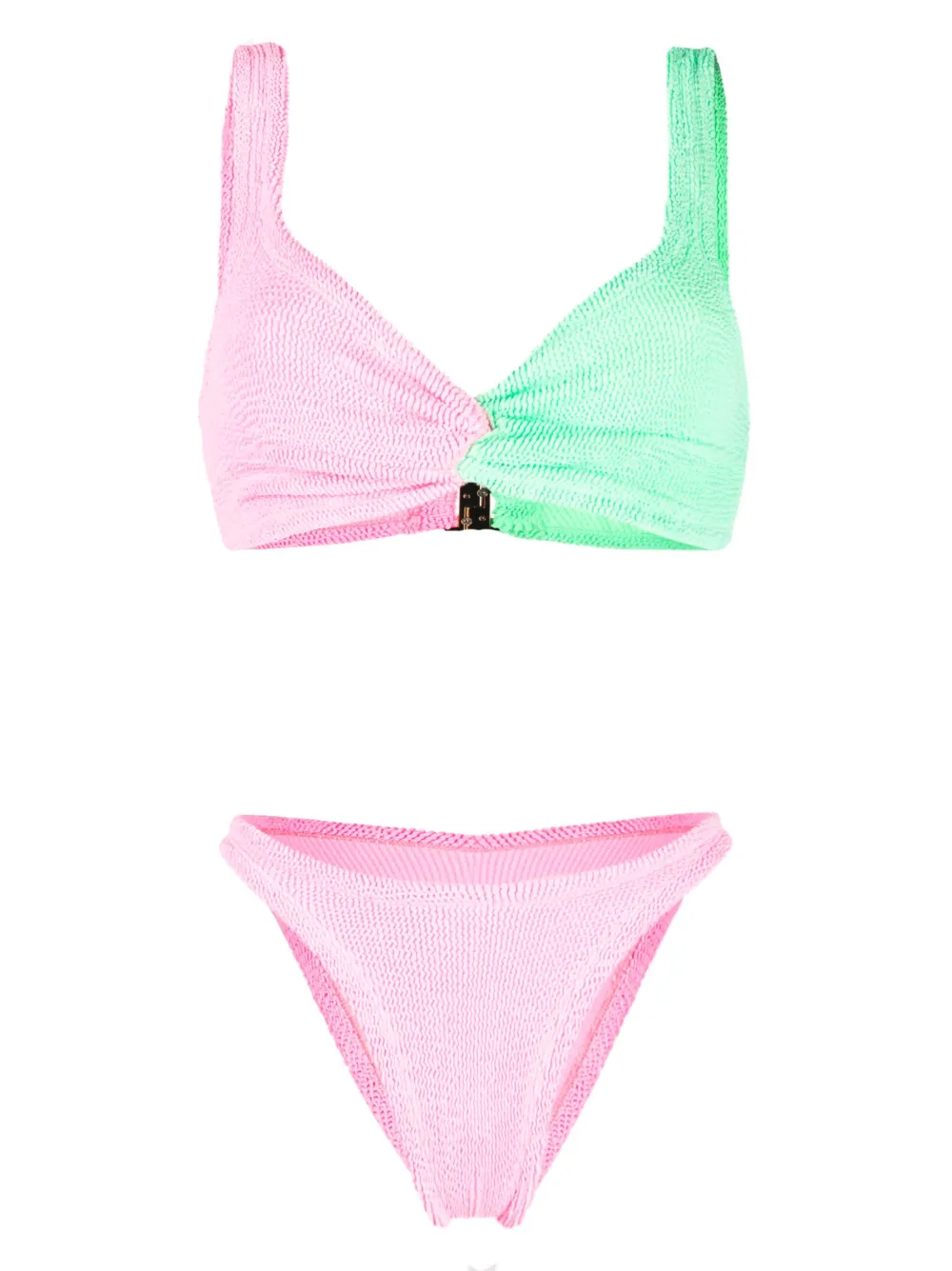 Hunza G Duo Chelsea crinkled-finish bikini set - Pink