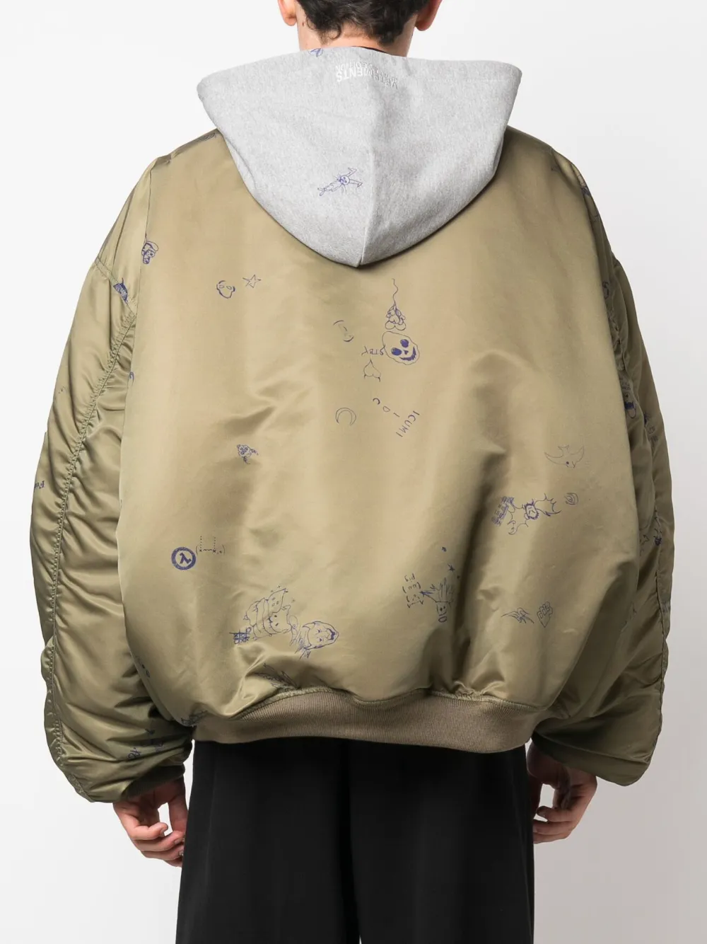 VETEMENTS doodle-print Bomber Jacket - Farfetch