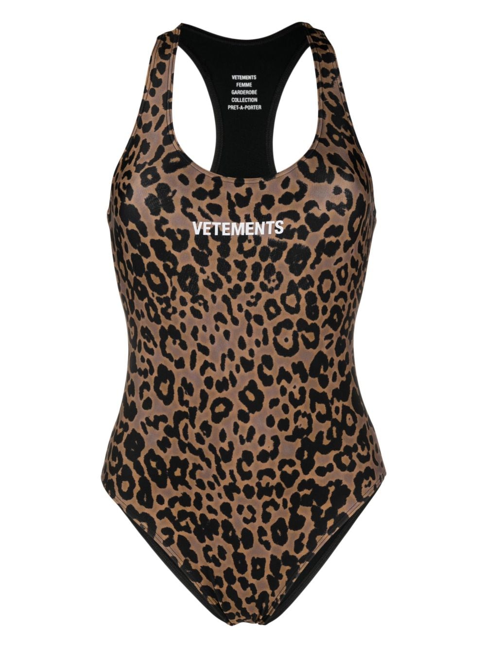 Shop Vetements Leopard-print One-piece In Black