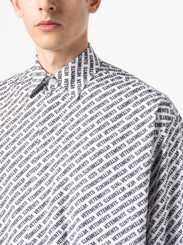 VETEMENTS logo-print Cotton Shirt - Farfetch