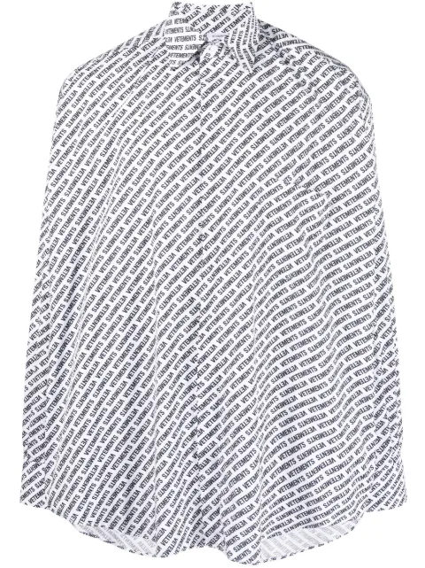 VETEMENTS logo-print cotton shirt