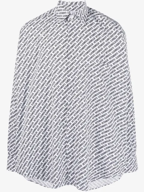 VETEMENTS logo-print cotton shirt