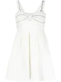 Self-Portrait crystal-embellished mini dress - White
