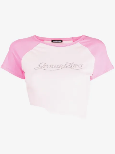 Ground Zero logo-appliqué raw-cut T-shirt