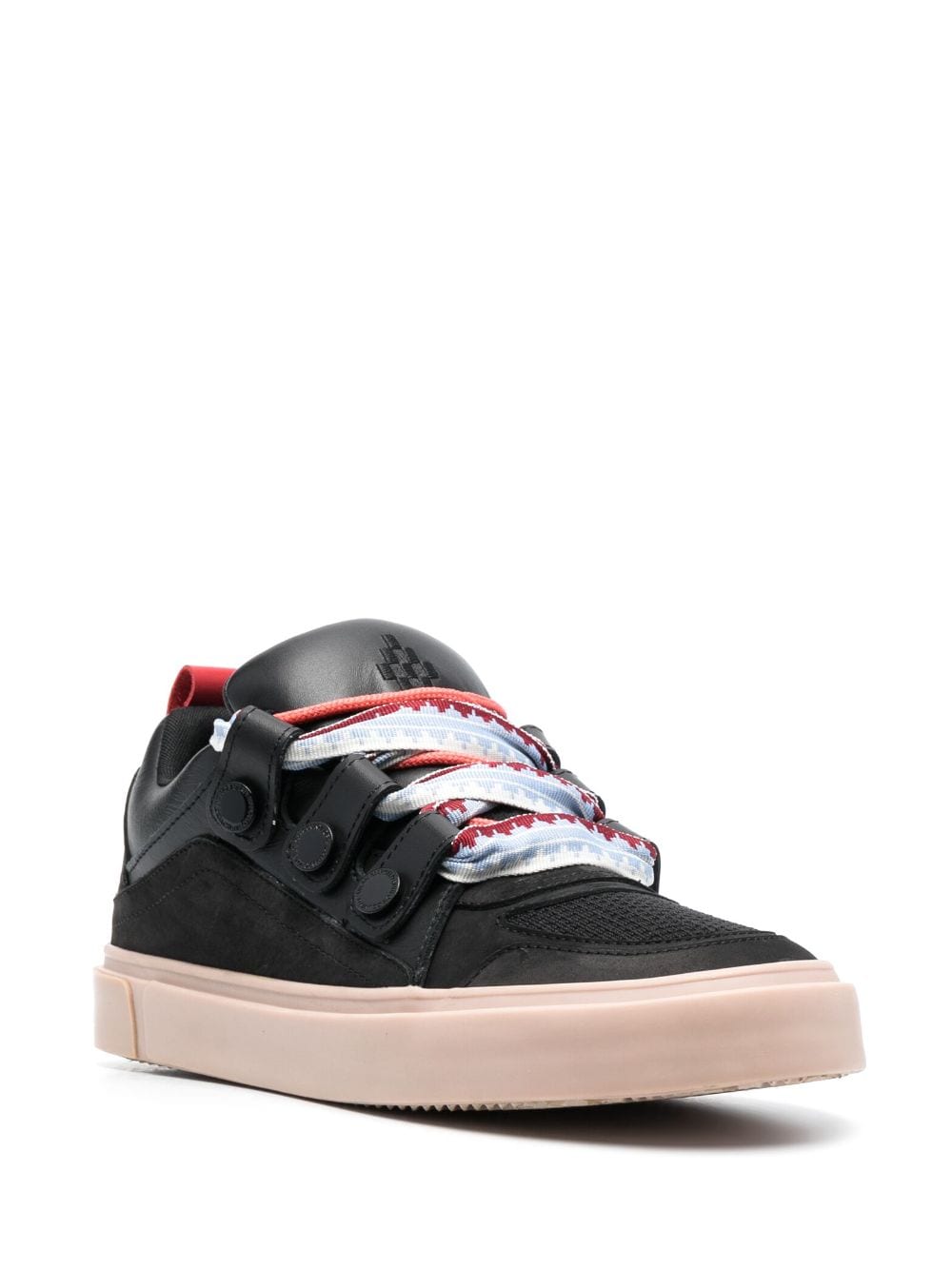 Shop Marcelo Burlon County Of Milan Low-top Leather Sneakers In Black