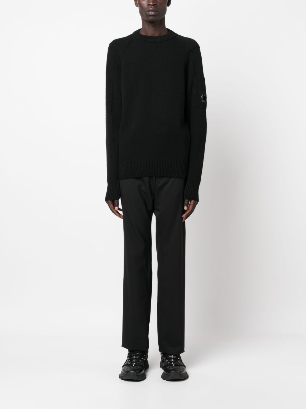 Shop C.p. Company Sea Island Knit Jumper In Black