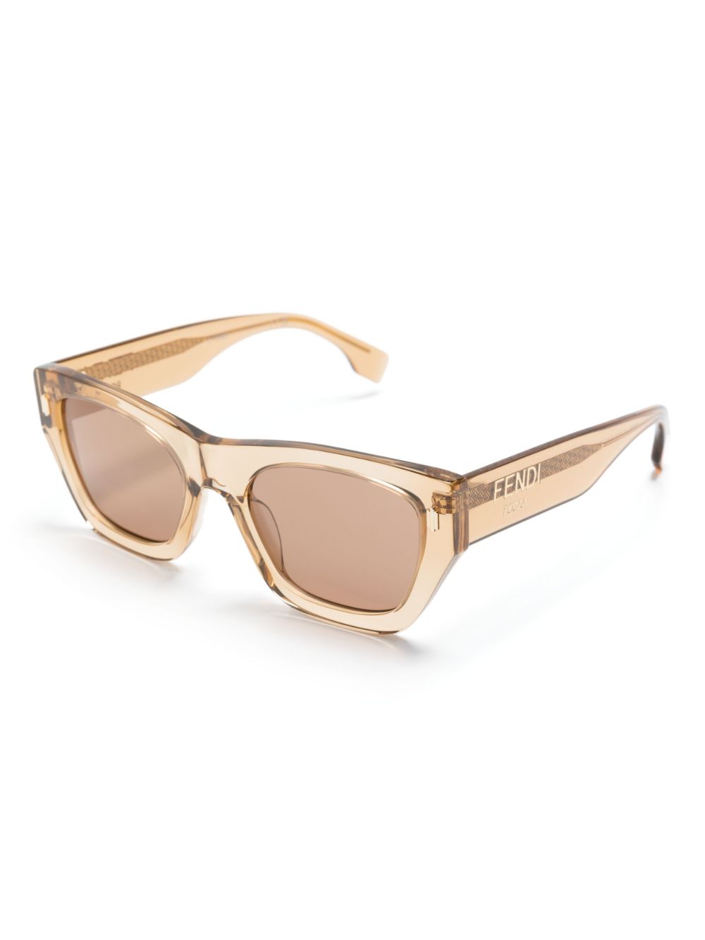 Fendi Eyewear Zonnebril met vierkant montuur - Beige