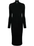 Moncler zip-up crêpe midi dress - Black