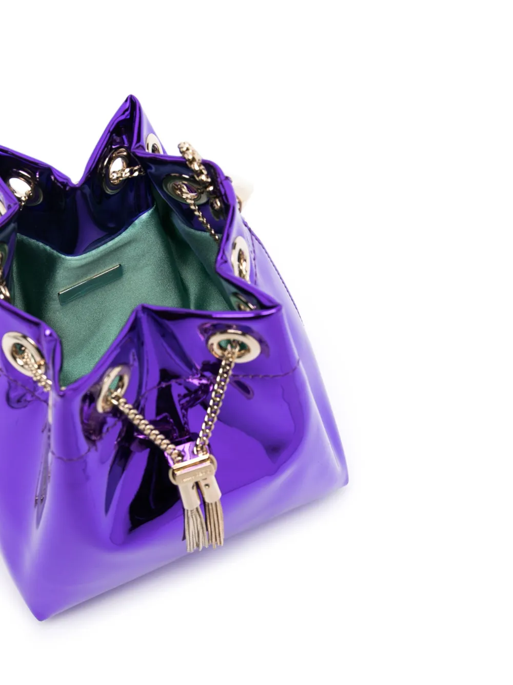Jimmy Choo Bon Bon patent-leather Bucket Bag | Purple | FARFETCH