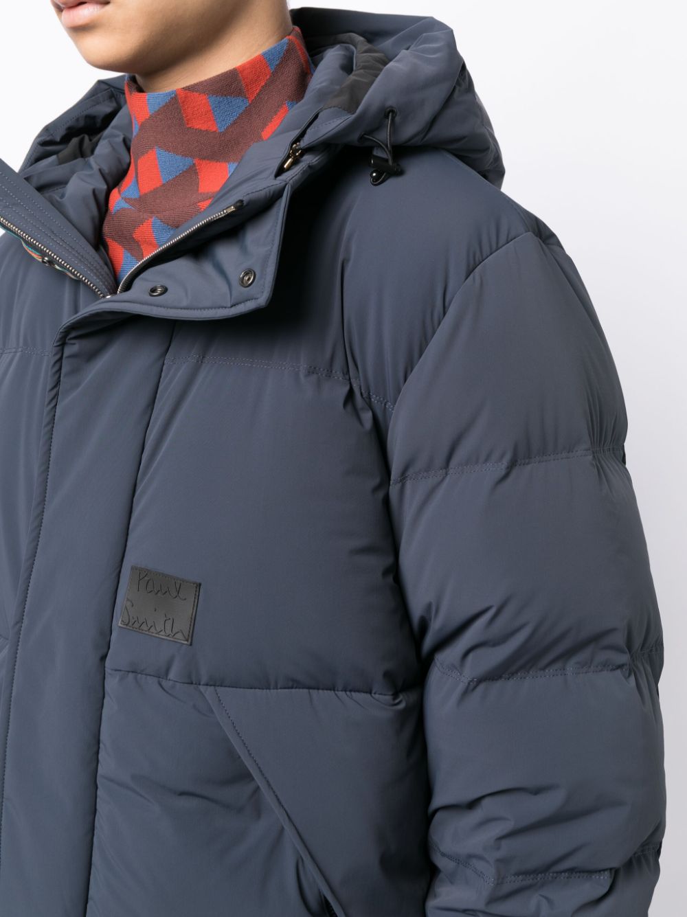 Shop Paul Smith Logo-patch Padded Jacket In Blue