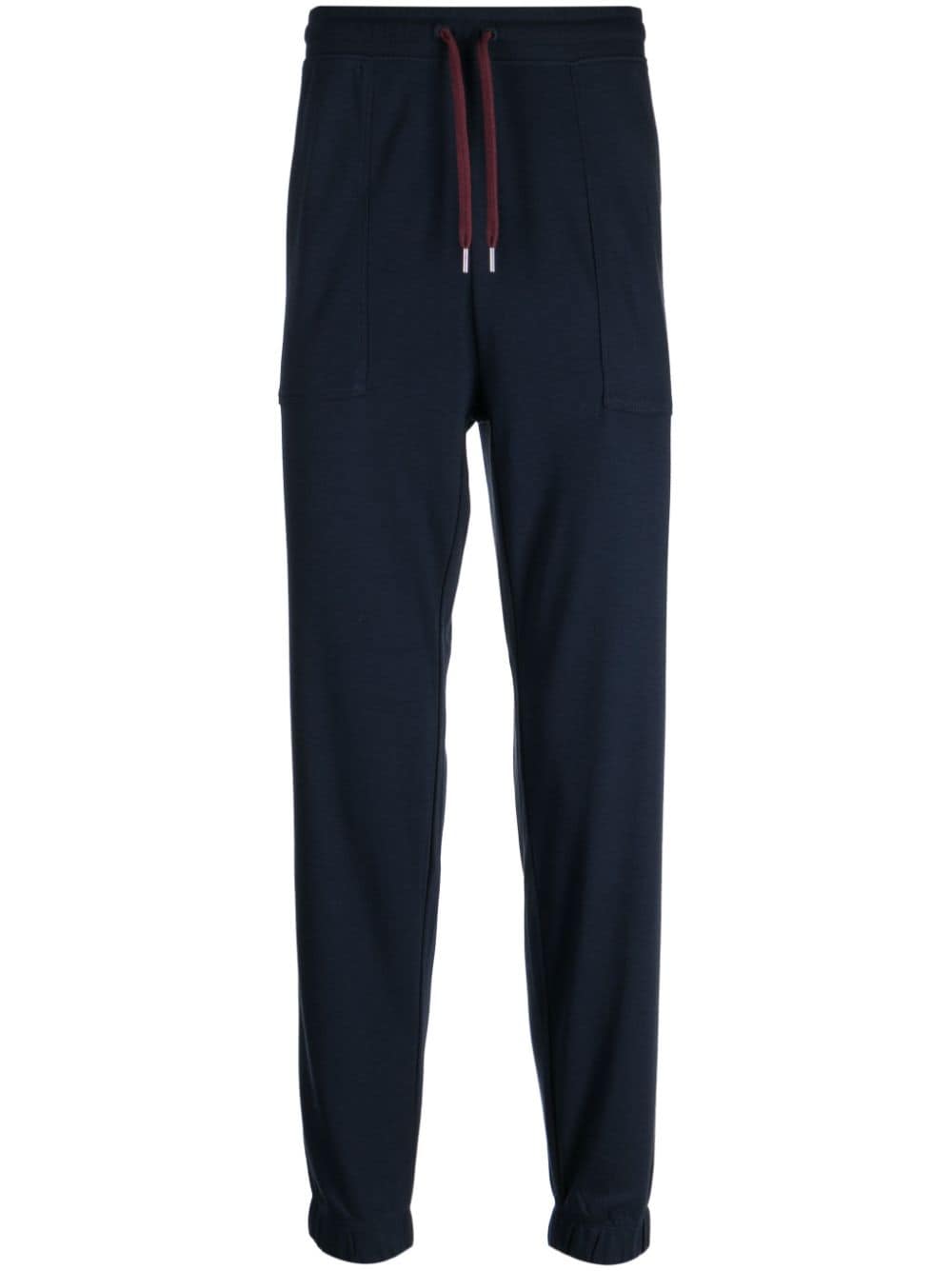 Paul Smith Drawstring Jersey Track Pants In Blue