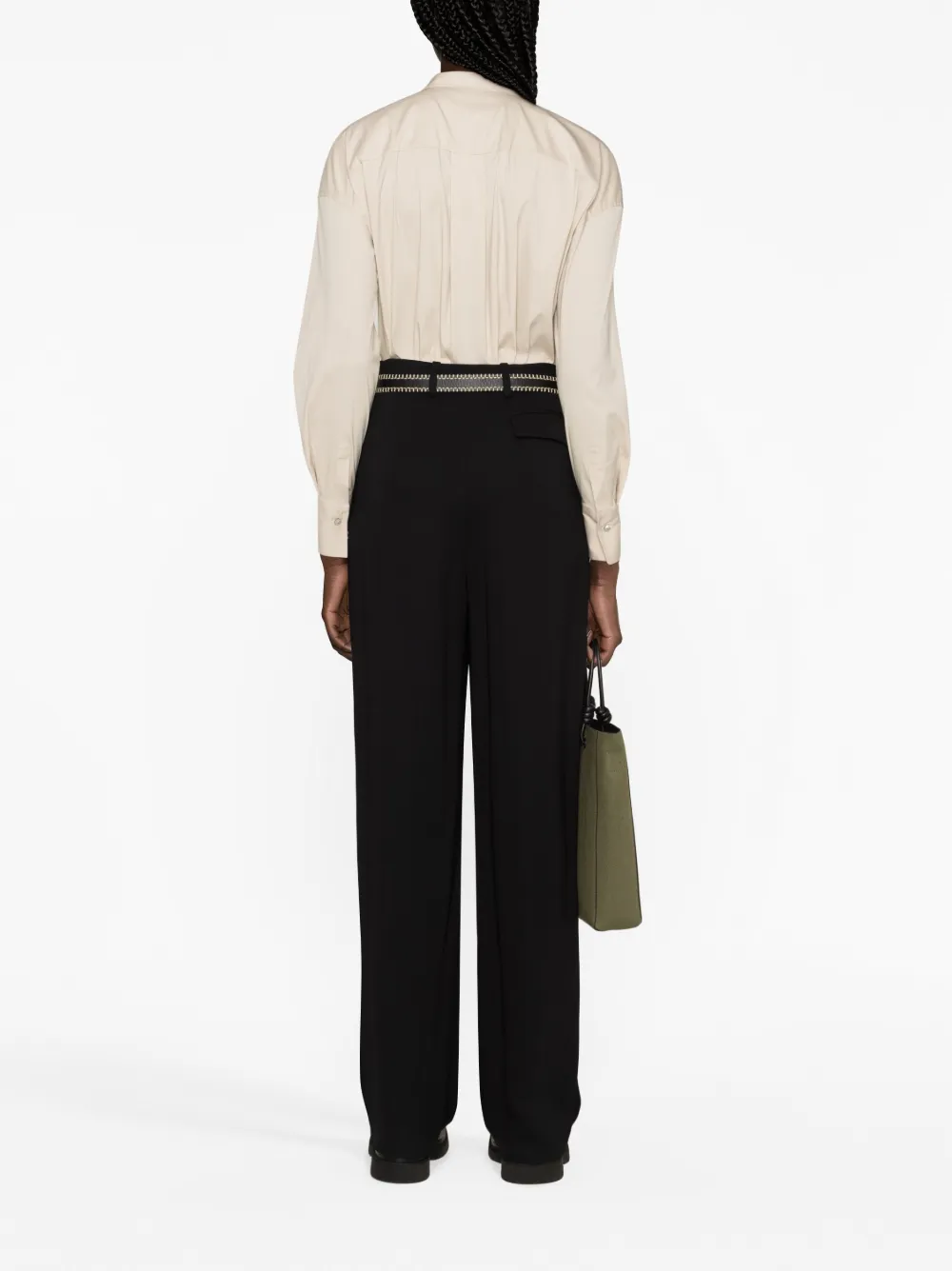 Brunello Cucinelli Monili-detail Cotton-blend Shirt In Neutrals