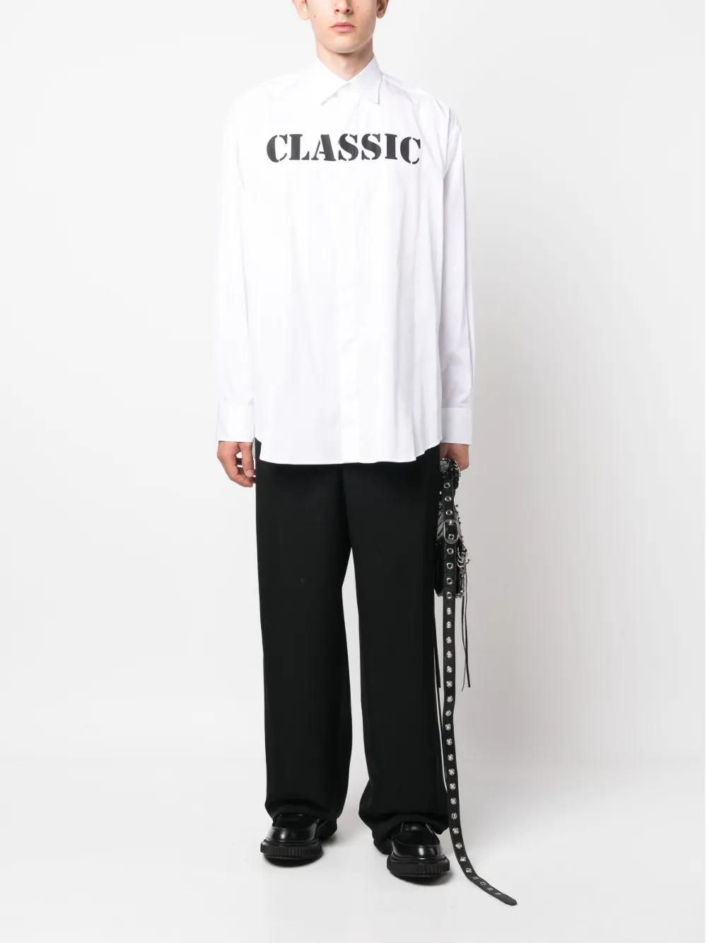 VETEMENTS slogan-print cotton shirt - Wit