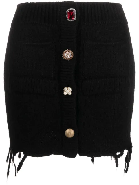 VETEMENTS knitted rhinestone-embellished miniskirt