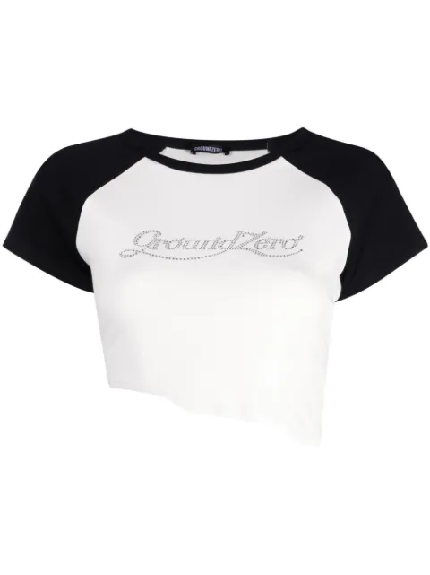 Ground Zero logo-appliqué raw-cut T-shirt