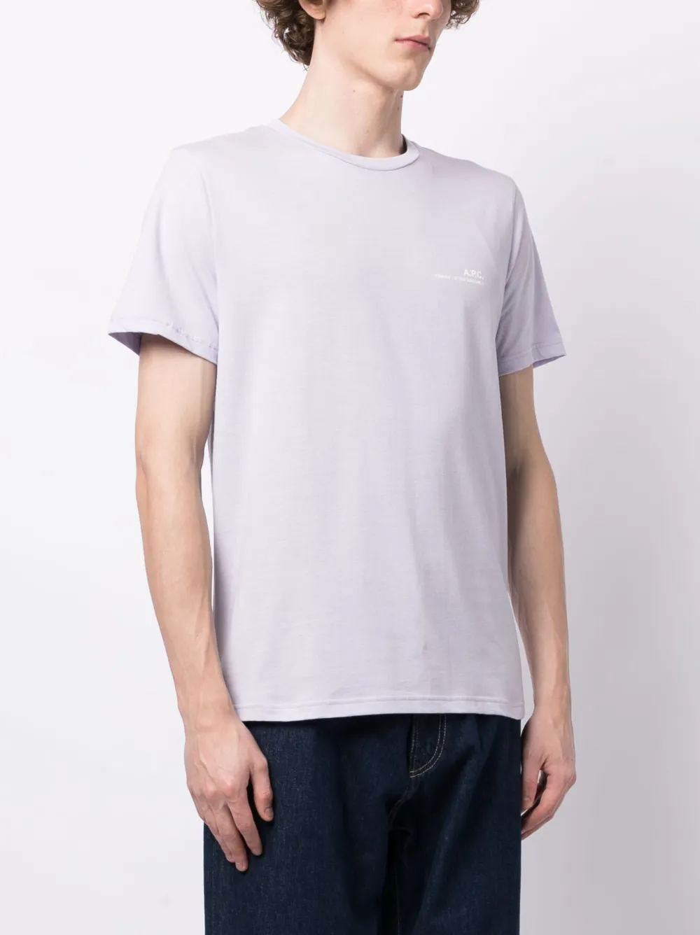 Apc Logo-print Cotton-jersey T-shirt In Purple