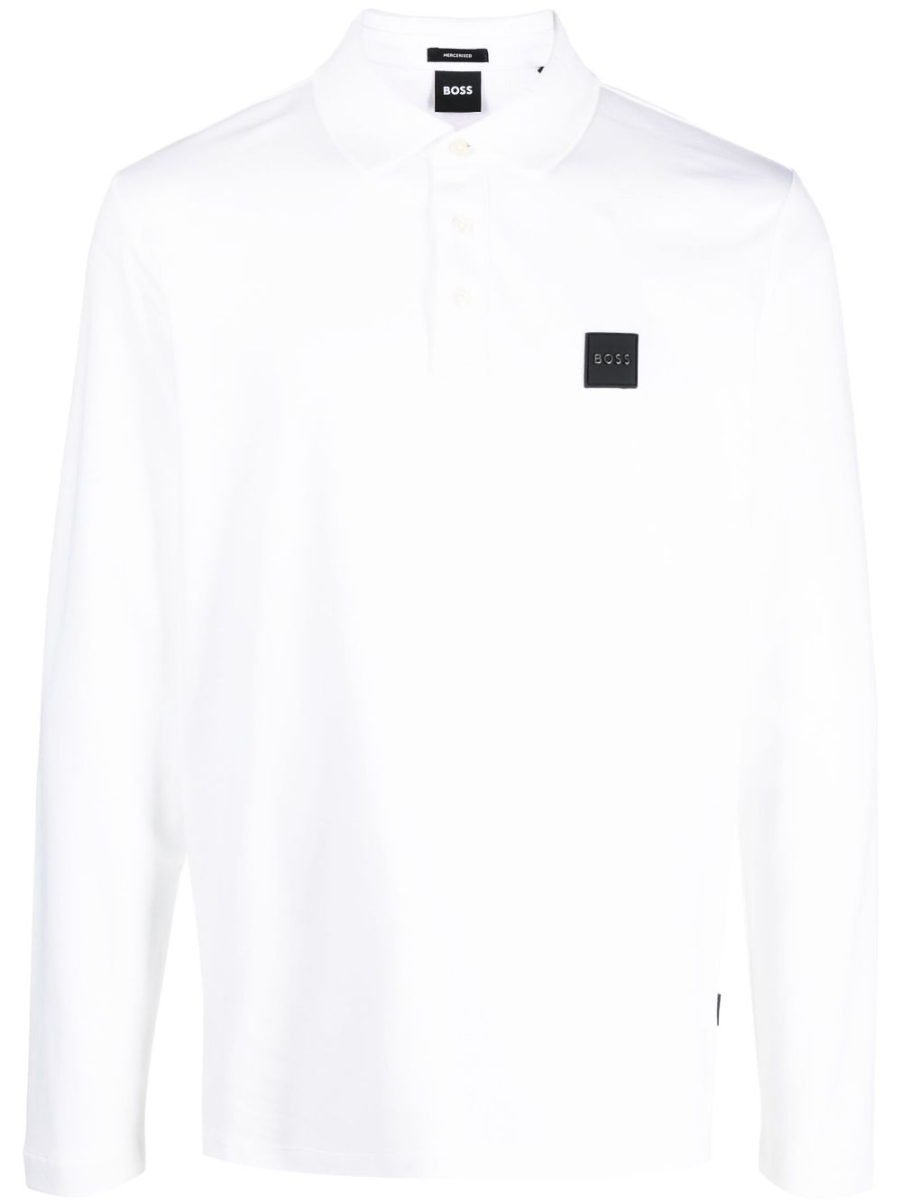 White hugo boss long hotsell sleeve polo