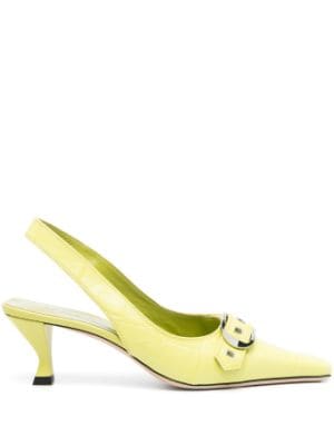 BY FAR Evita 65mm Slingback Leather Pumps Farfetch