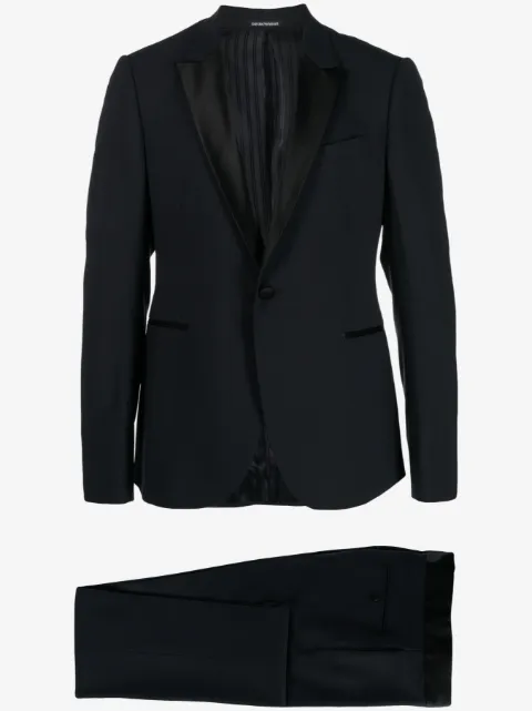 Emporio Armani satin-trim single-breasted suit
