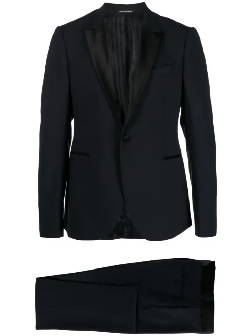 Costume à bords en satin - Emporio Armani - Modalova