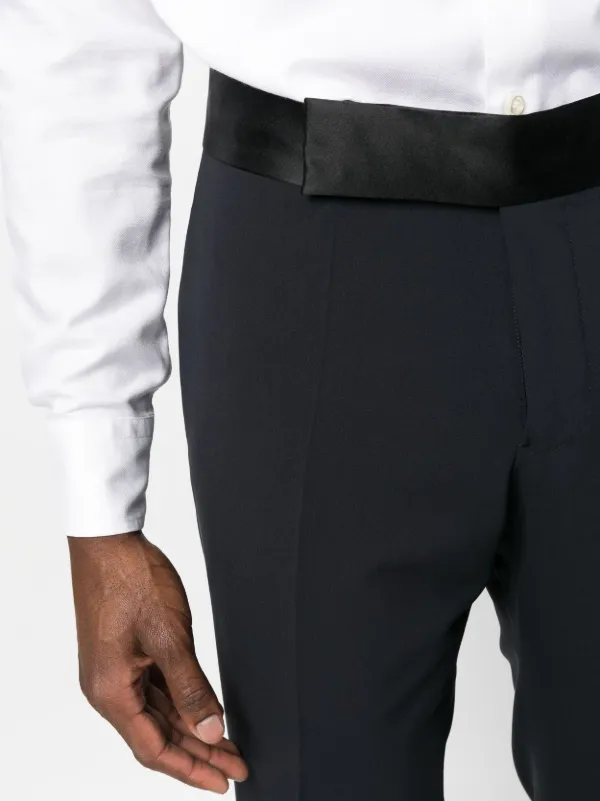 Emporio Armani satin-trim single-breasted Suit Blue FARFETCH IN