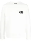 Emporio Armani logo-embroidered crew-neck sweatshirt - White