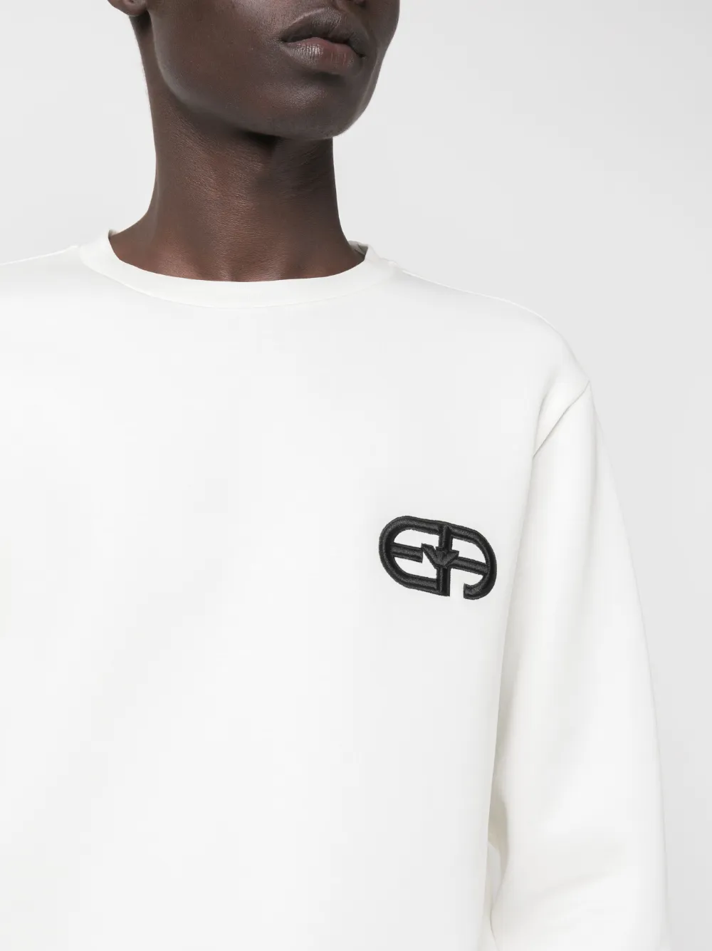 Emporio Armani Men's Logo Cotton Sweatshirt In White