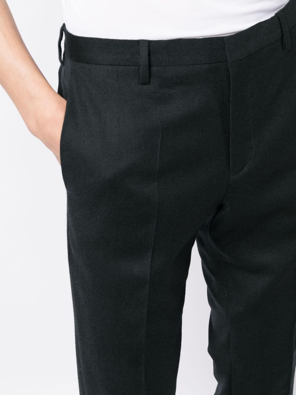 Shop Paul Smith Tailored Pressed-crease Trousers In Black