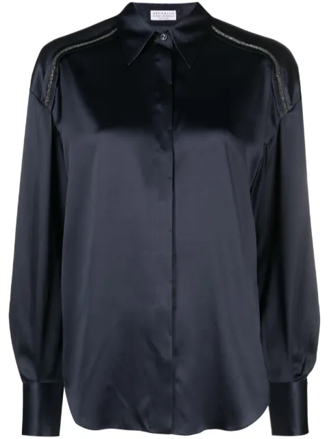Brunello Cucinelli camisa con detalle de cadena Monili