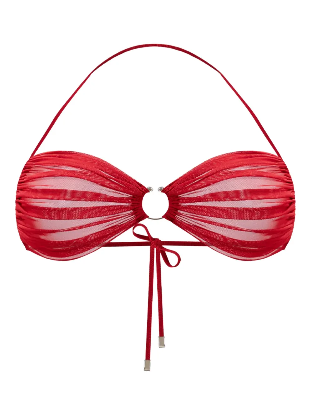 Zhilyova Icon gathered-tulle halterneck bra | Red | Image 1