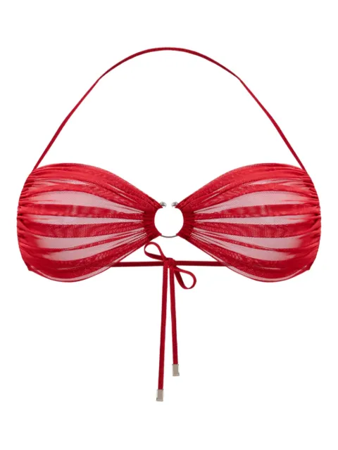 Zhilyova Icon gathered-tulle halterneck bra