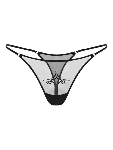 Zhilyova Tribal embroidered-motif thong