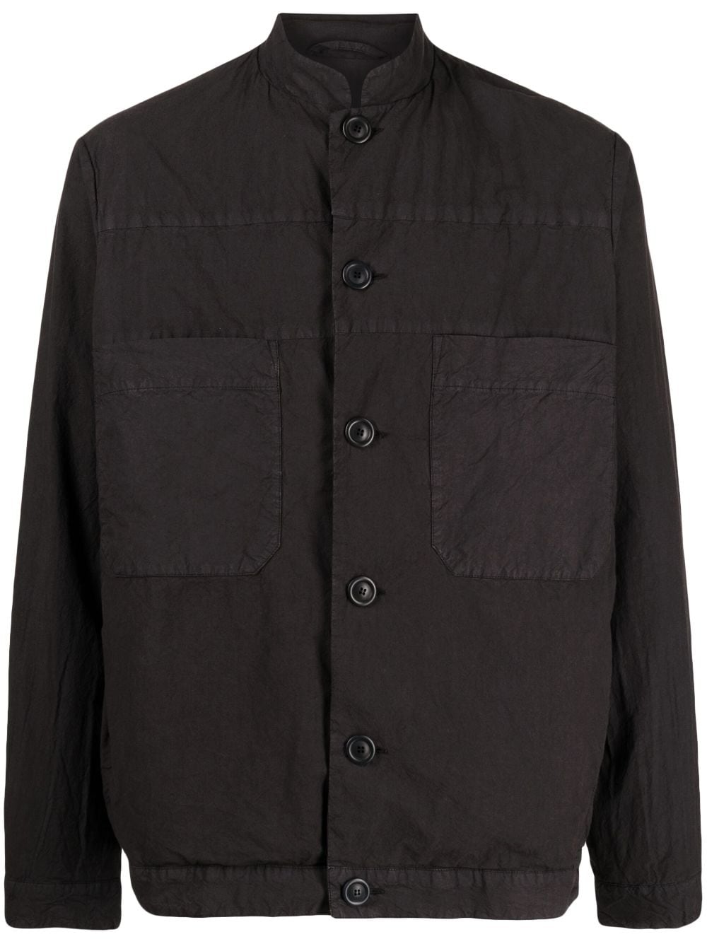 Casey Casey collarless buttoned cotton jacket - Black